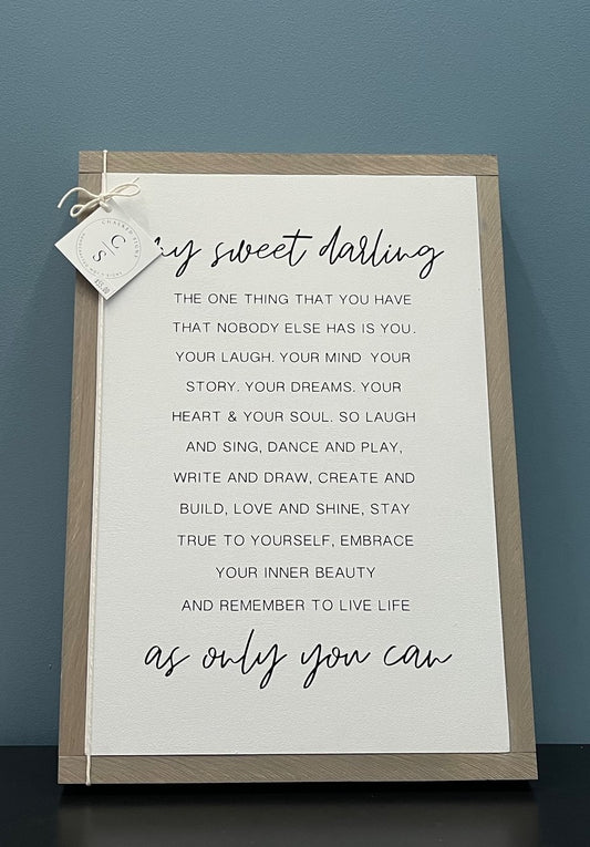 Sweet darling, 14x20 sign